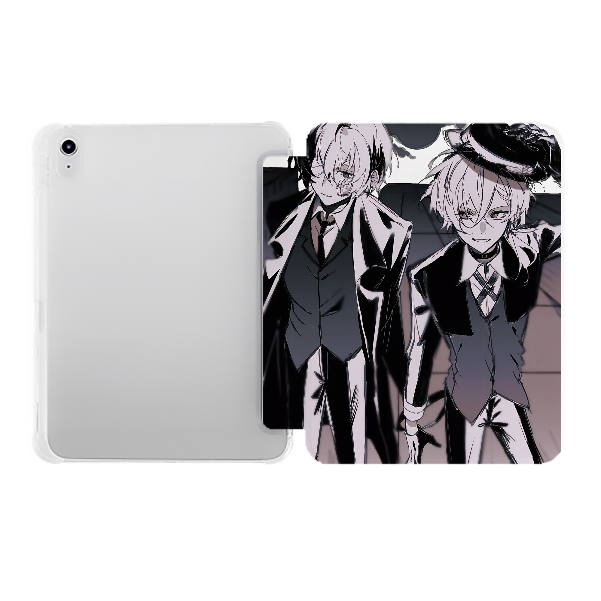 （画像用） 文豪ストレイドッグス Bungo Stray Dogs IPad ケース ペン収納付き 三つ折りスタンド PUレザー×シリコン 対応機種9.5/10.5/10.9インチ